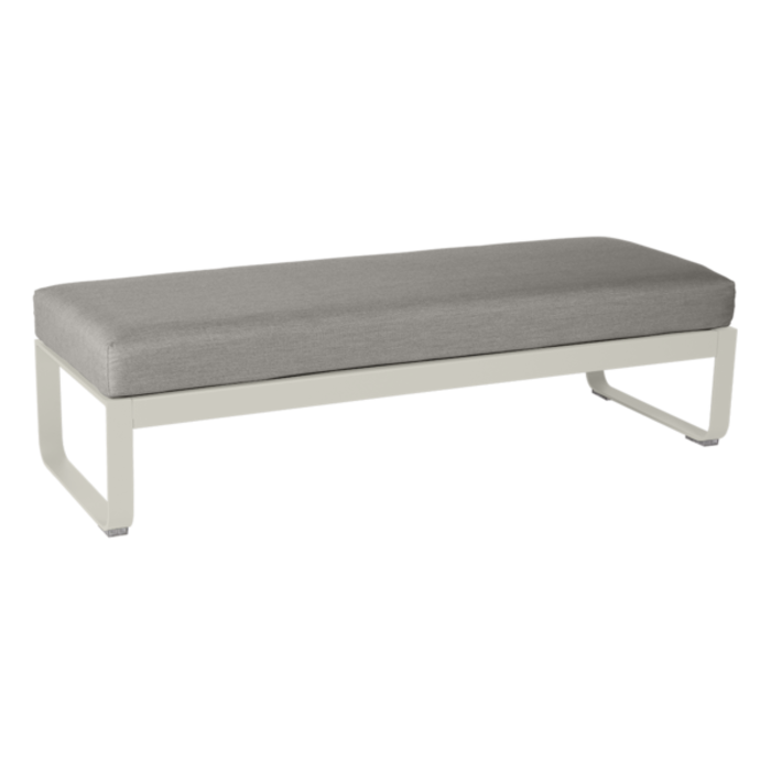 Fermob Bellevie 2-Seater Ottoman Grey Taupe Cushion