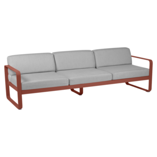 Fermob Bellevie 3-Seater Sofa Flannel Grey Cushion