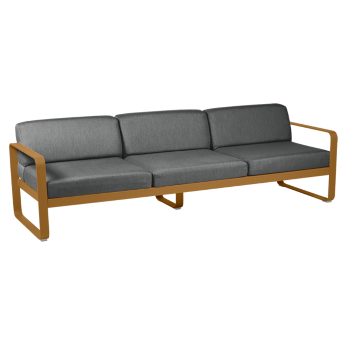 Fermob Bellevie 3-Seater Sofa Graphite Grey Cushion