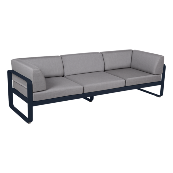 Fermob Bellevie 3-Seater Club Sofa Flannel Grey Cushion