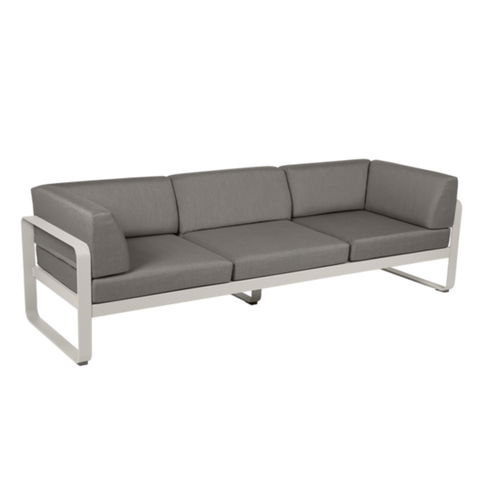 Fermob Bellevie 3-Seater Club Sofa Grey Taupe Cushion