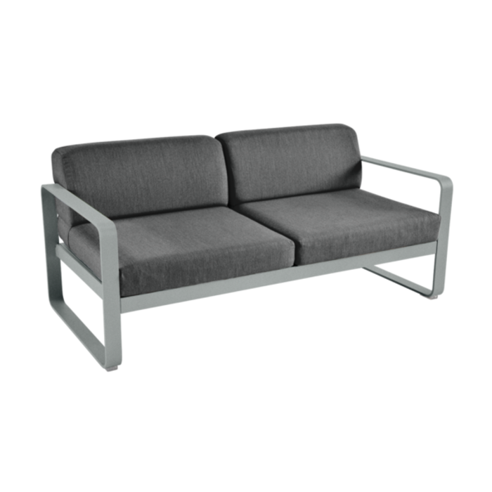 Fermob Bellevie 2-Seater Sofa Graphite Grey Cushion