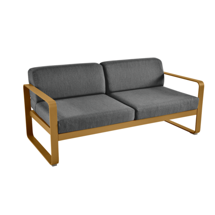 Fermob Bellevie 2-Seater Sofa Graphite Grey Cushion