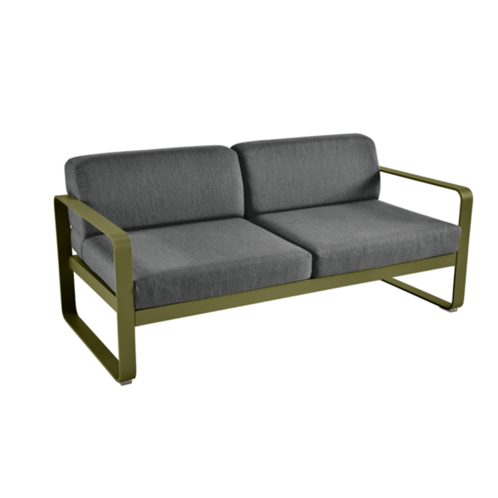 Fermob Bellevie 2-Seater Sofa Graphite Grey Cushion
