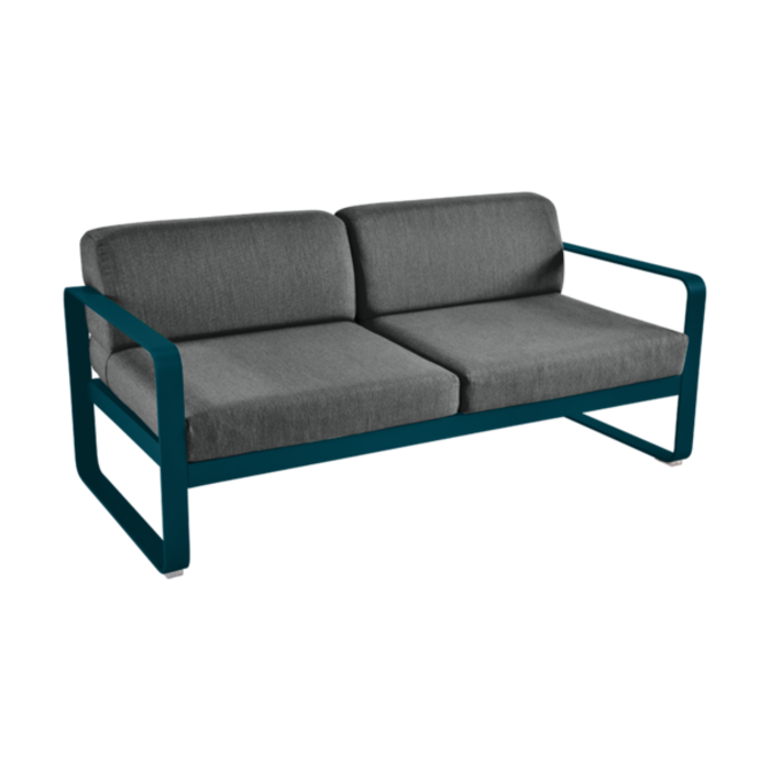 Fermob Bellevie 2-Seater Sofa Graphite Grey Cushion