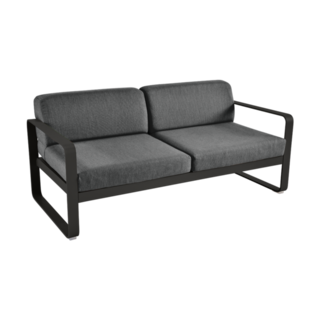 Fermob Bellevie 2-Seater Sofa Graphite Grey Cushion