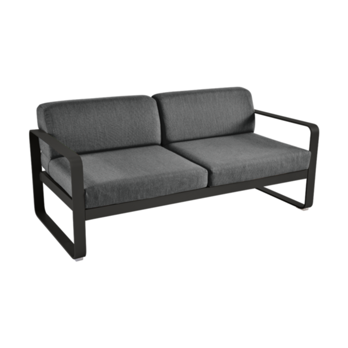 Fermob Bellevie 2-Seater Sofa Graphite Grey Cushion