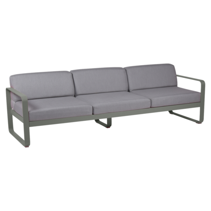 Fermob Bellevie 3-Seater Sofa Flannel Grey Cushion