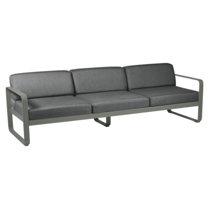 Fermob Bellevie 3-Seater Sofa Graphite Grey Cushion