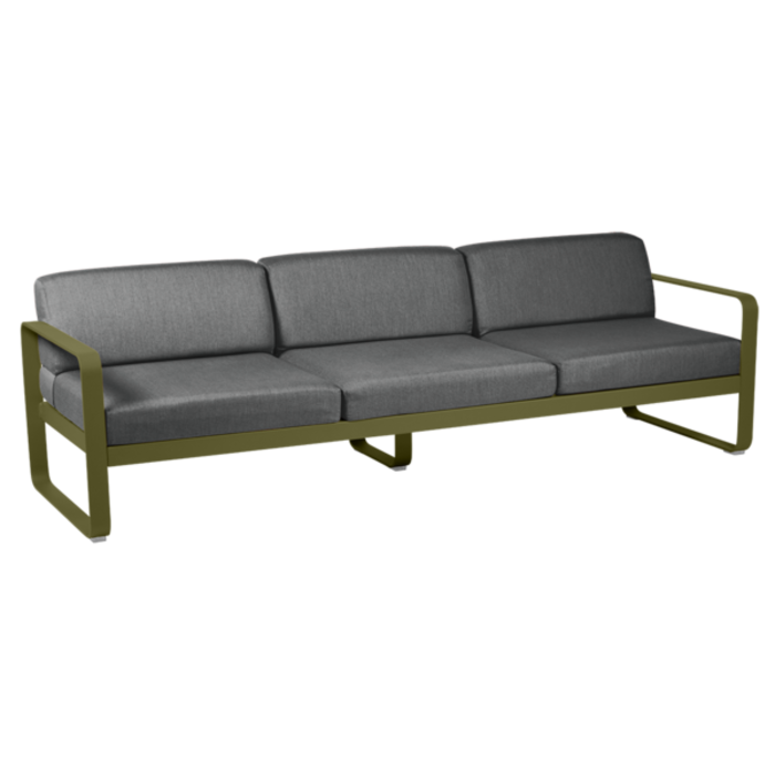 Fermob Bellevie 3-Seater Sofa Graphite Grey Cushion