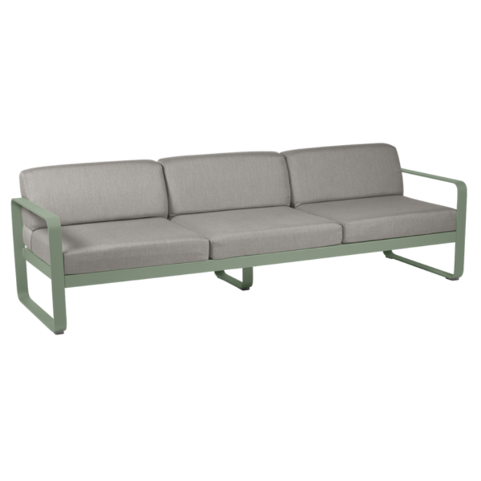 Fermob Bellevie 3-Seater Sofa Grey Taupe Cushion