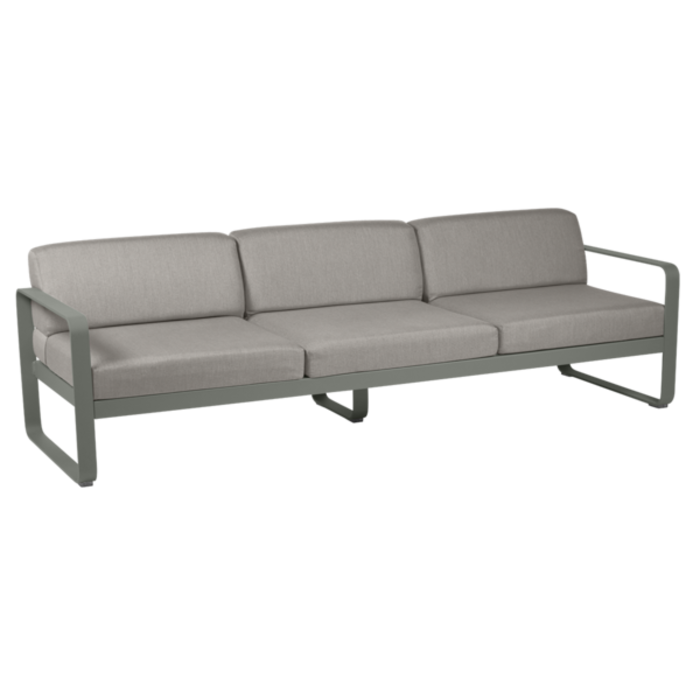 Fermob Bellevie 3-Seater Sofa Grey Taupe Cushion