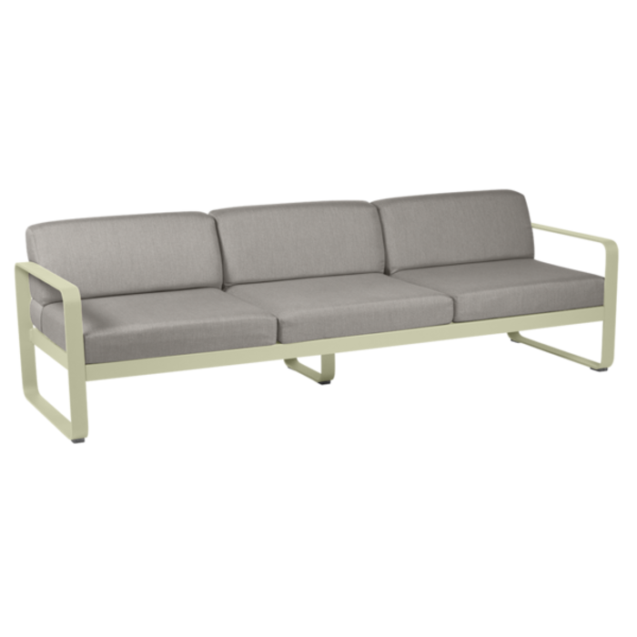 Fermob Bellevie 3-Seater Sofa Grey Taupe Cushion