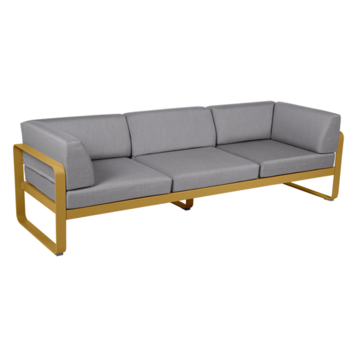 Fermob Bellevie 3-Seater Club Sofa Flannel Grey Cushion