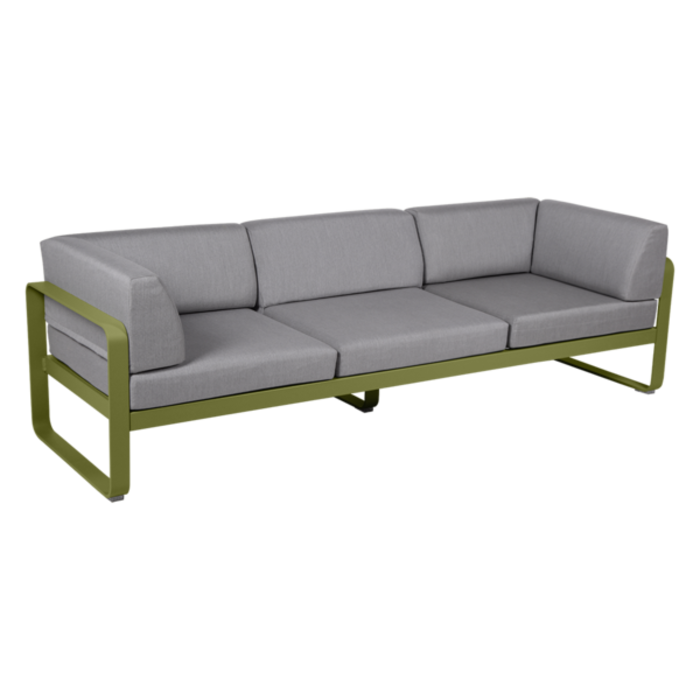 Fermob Bellevie 3-Seater Club Sofa Flannel Grey Cushion