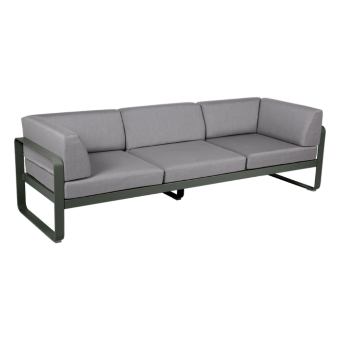 Fermob Bellevie 3-Seater Club Sofa Flannel Grey Cushion