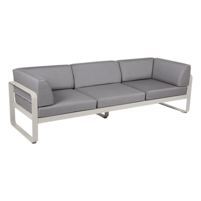 Fermob Bellevie 3-Seater Club Sofa Flannel Grey Cushion