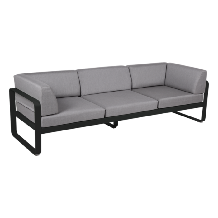 Fermob Bellevie 3-Seater Club Sofa Flannel Grey Cushion
