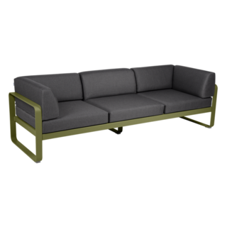 Fermob Bellevie 3-Seater Club Sofa Graphite Grey Cushion