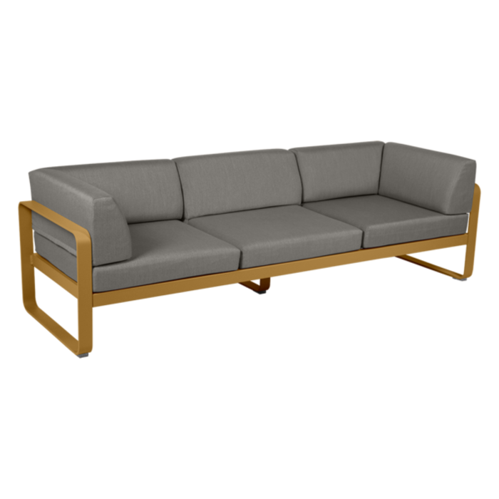 Fermob Bellevie 3-Seater Club Sofa Grey Taupe Cushion