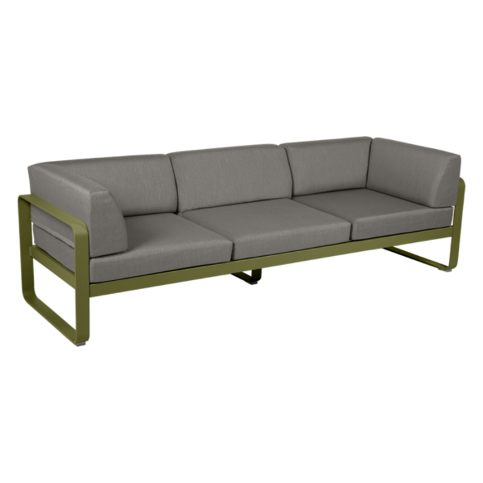 Fermob Bellevie 3-Seater Club Sofa Grey Taupe Cushion