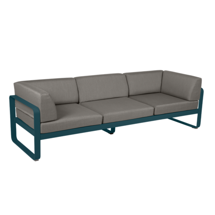 Fermob Bellevie 3-Seater Club Sofa Grey Taupe Cushion
