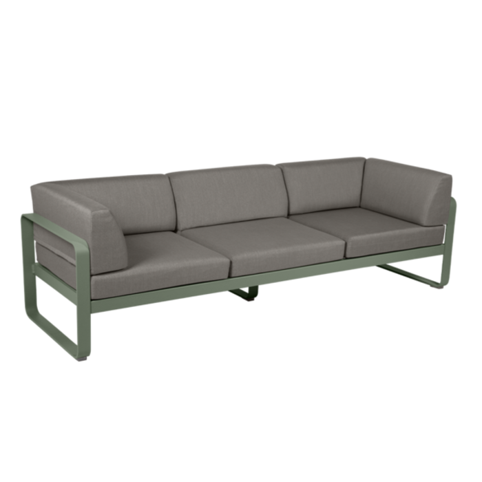 Fermob Bellevie 3-Seater Club Sofa Grey Taupe Cushion