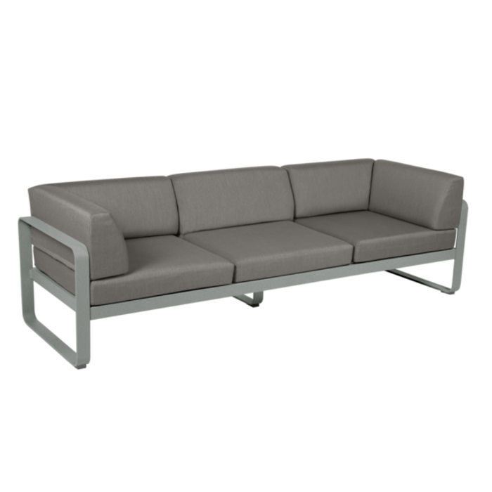 Fermob Bellevie 3-Seater Club Sofa Grey Taupe Cushion