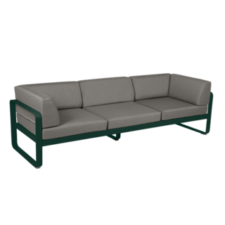 Fermob Bellevie 3-Seater Club Sofa Grey Taupe Cushion
