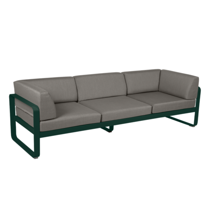 Fermob Bellevie 3-Seater Club Sofa Grey Taupe Cushion