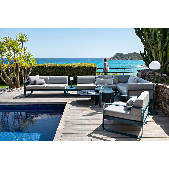 Fermob Bellevie 3-Seater Club Sofa Grey Taupe Cushion