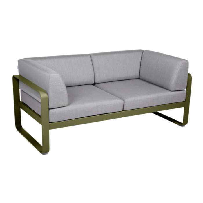 Fermob Bellevie 2-Seater Club Sofa Flannel Grey Cushion