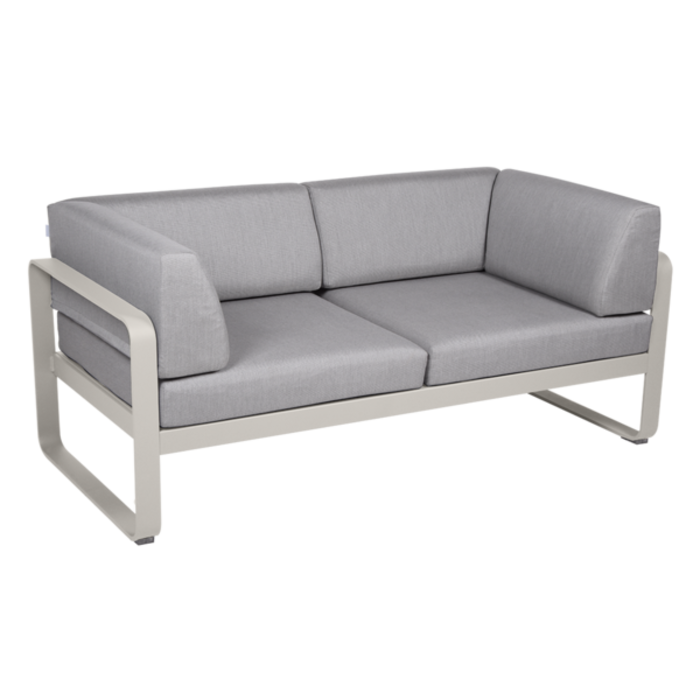 Fermob Bellevie 2-Seater Club Sofa Flannel Grey Cushion