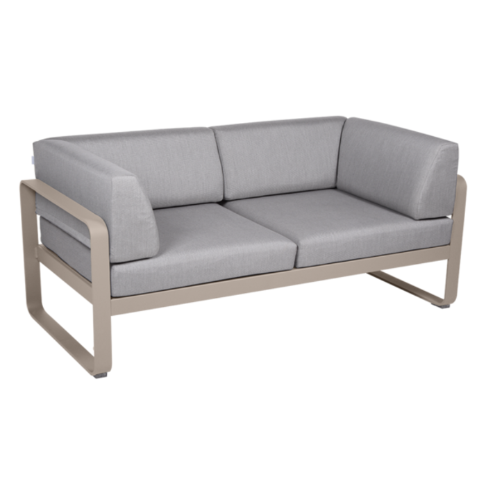 Fermob Bellevie 2-Seater Club Sofa Flannel Grey Cushion