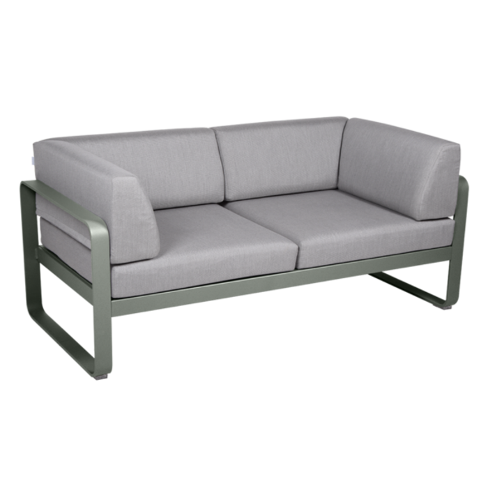 Fermob Bellevie 2-Seater Club Sofa Flannel Grey Cushion