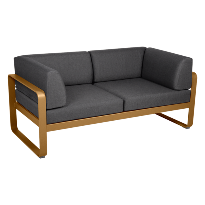 Fermob Bellevie 2-Seater Club Sofa Graphite Grey Cushion