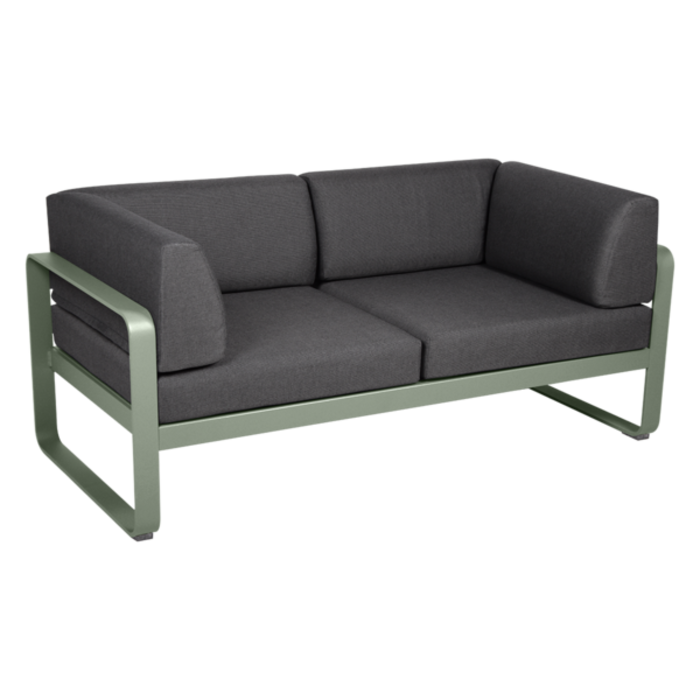 Fermob Bellevie 2-Seater Club Sofa Graphite Grey Cushion