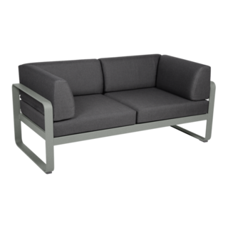Fermob Bellevie 2-Seater Club Sofa Graphite Grey Cushion