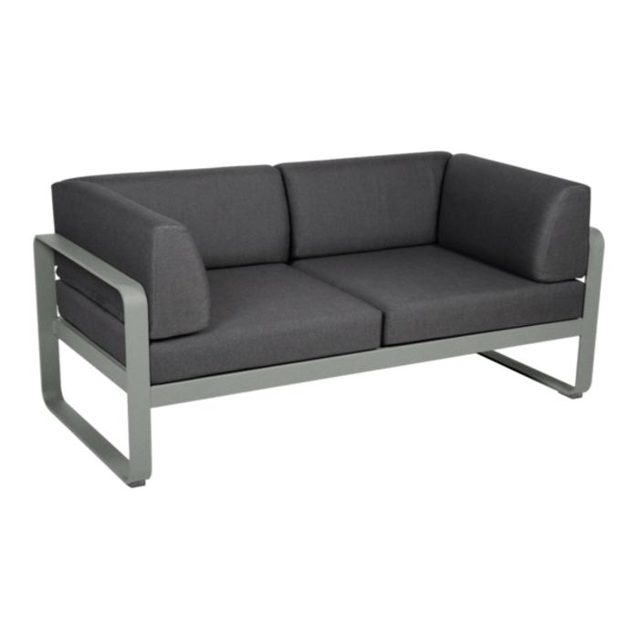 Fermob Bellevie 2-Seater Club Sofa Graphite Grey Cushion
