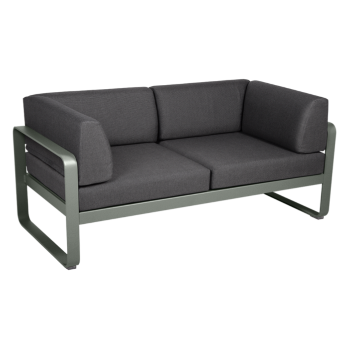 Fermob Bellevie 2-Seater Club Sofa Graphite Grey Cushion