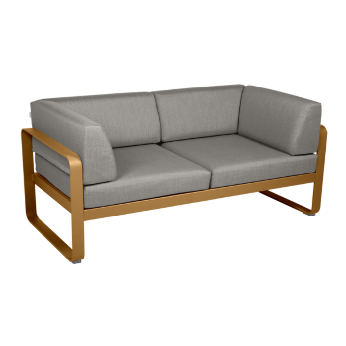 Fermob Bellevie 2-Seater Club Sofa Grey Taupe Cushion