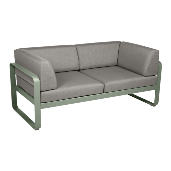 Fermob Bellevie 2-Seater Club Sofa Grey Taupe Cushion