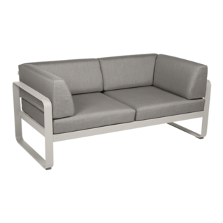 Fermob Bellevie 2-Seater Club Sofa Grey Taupe Cushion