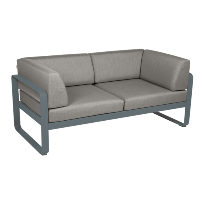 Fermob Bellevie 2-Seater Club Sofa Grey Taupe Cushion
