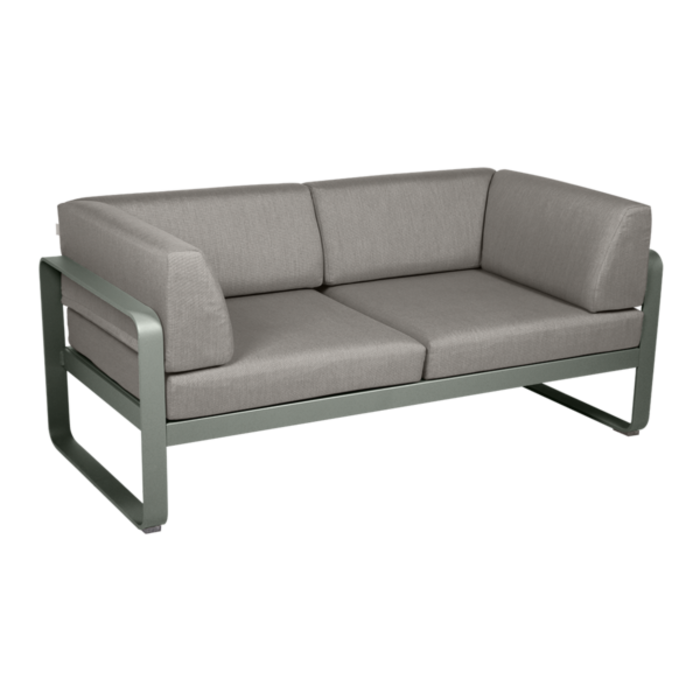Fermob Bellevie 2-Seater Club Sofa Grey Taupe Cushion