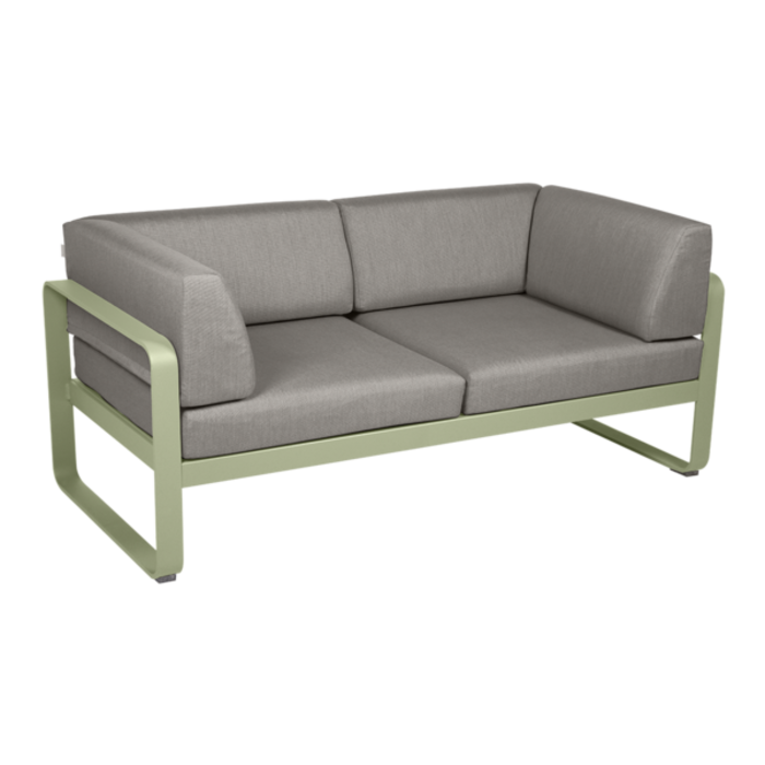 Fermob Bellevie 2-Seater Club Sofa Grey Taupe Cushion