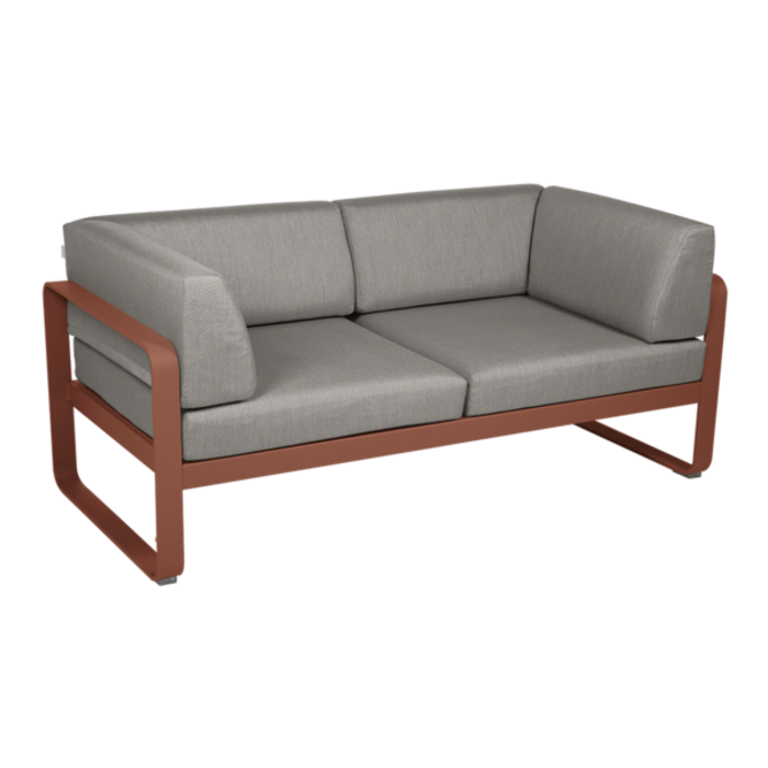Fermob Bellevie 2-Seater Club Sofa Grey Taupe Cushion