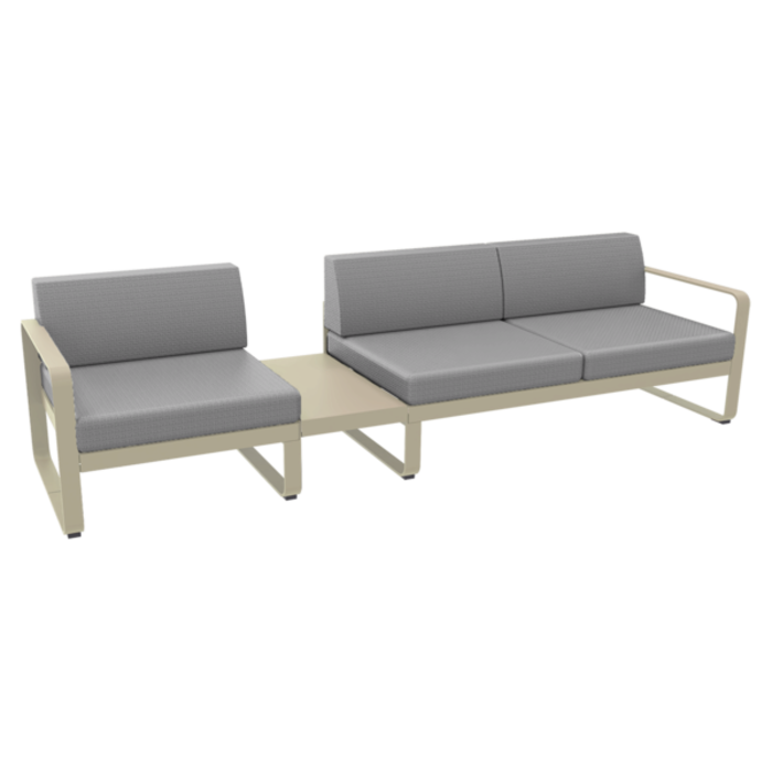 Fermob Bellevie Sofa 1A Flannel Grey Cushion