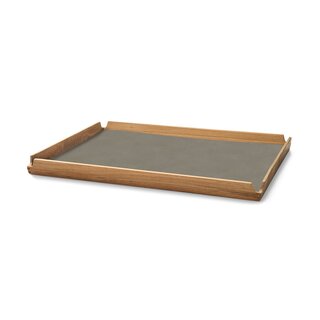 LIND DNA Teak Tray Airy Large Leather Nupo