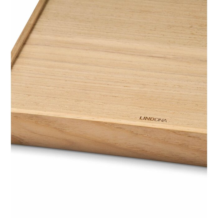 LIND DNA Teak Tray Airy Large Leather Nupo
